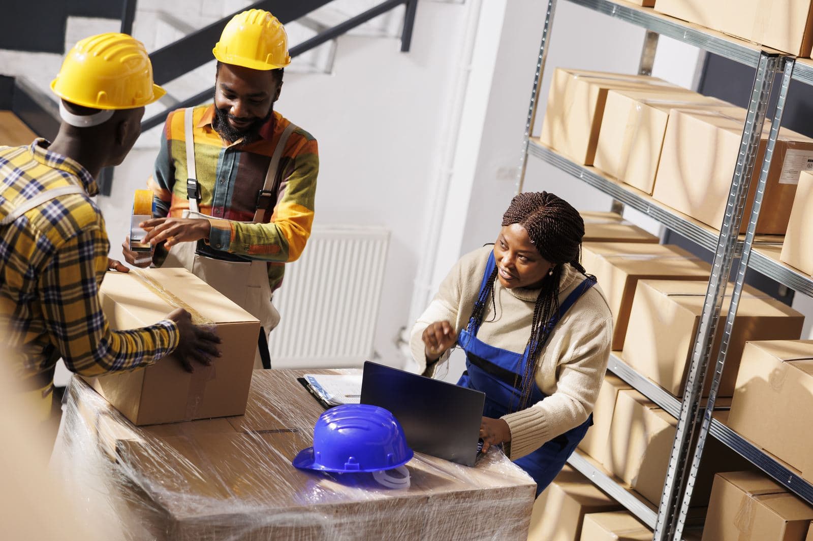Warehouse supervisor coordinating parcels for dispatch